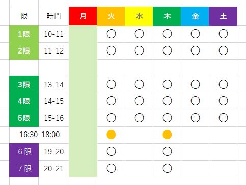 時間割